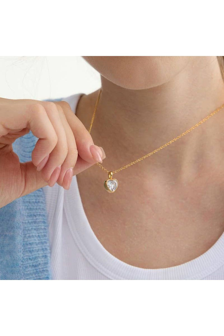JOSSLYN by wall to wall - 18K STAINLESS STEEL TARNISH FREE SQUARE NECKLACE | Heart