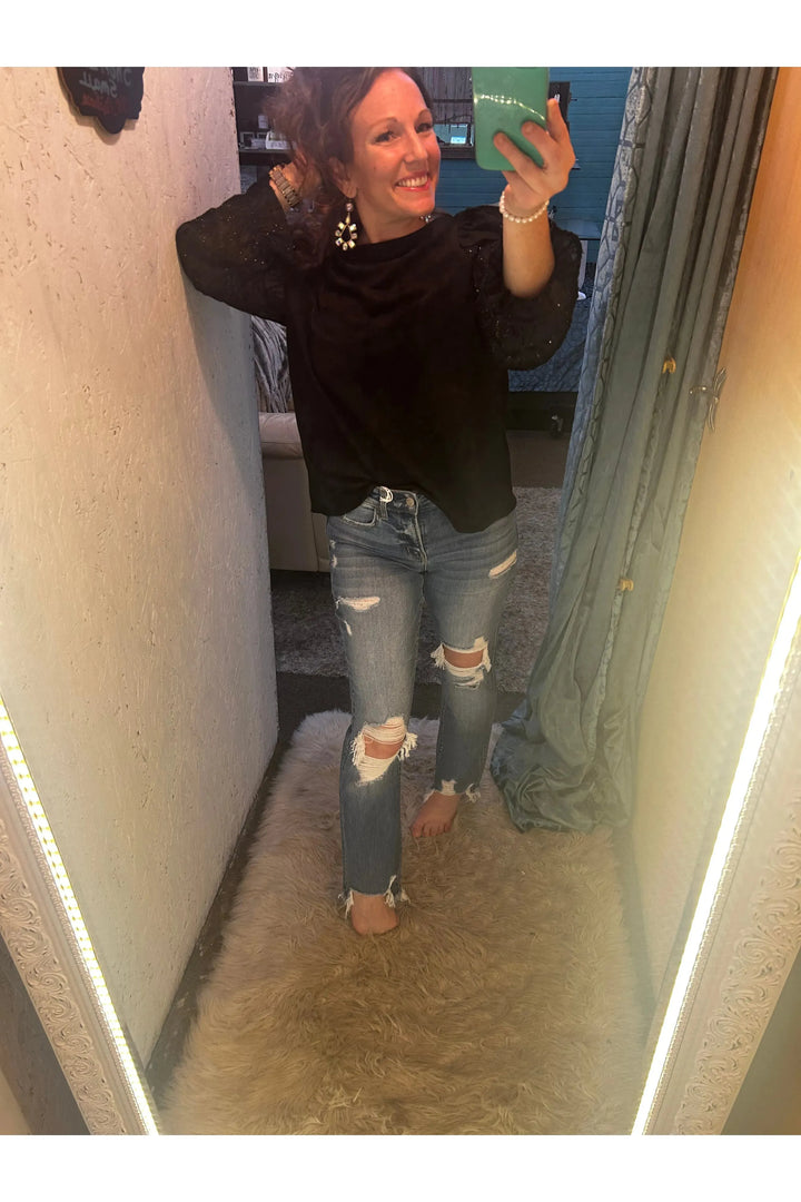 Sleep and Beauty Midrise Straight Cut Jeans - Vintage Dragonfly Boutique
