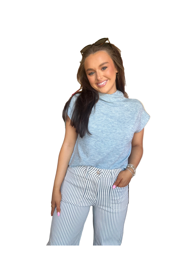 Loveret by Vervet High Rise Striped Patch Pocket Crop Wide Leg Jeans - Vintage Dragonfly Boutique