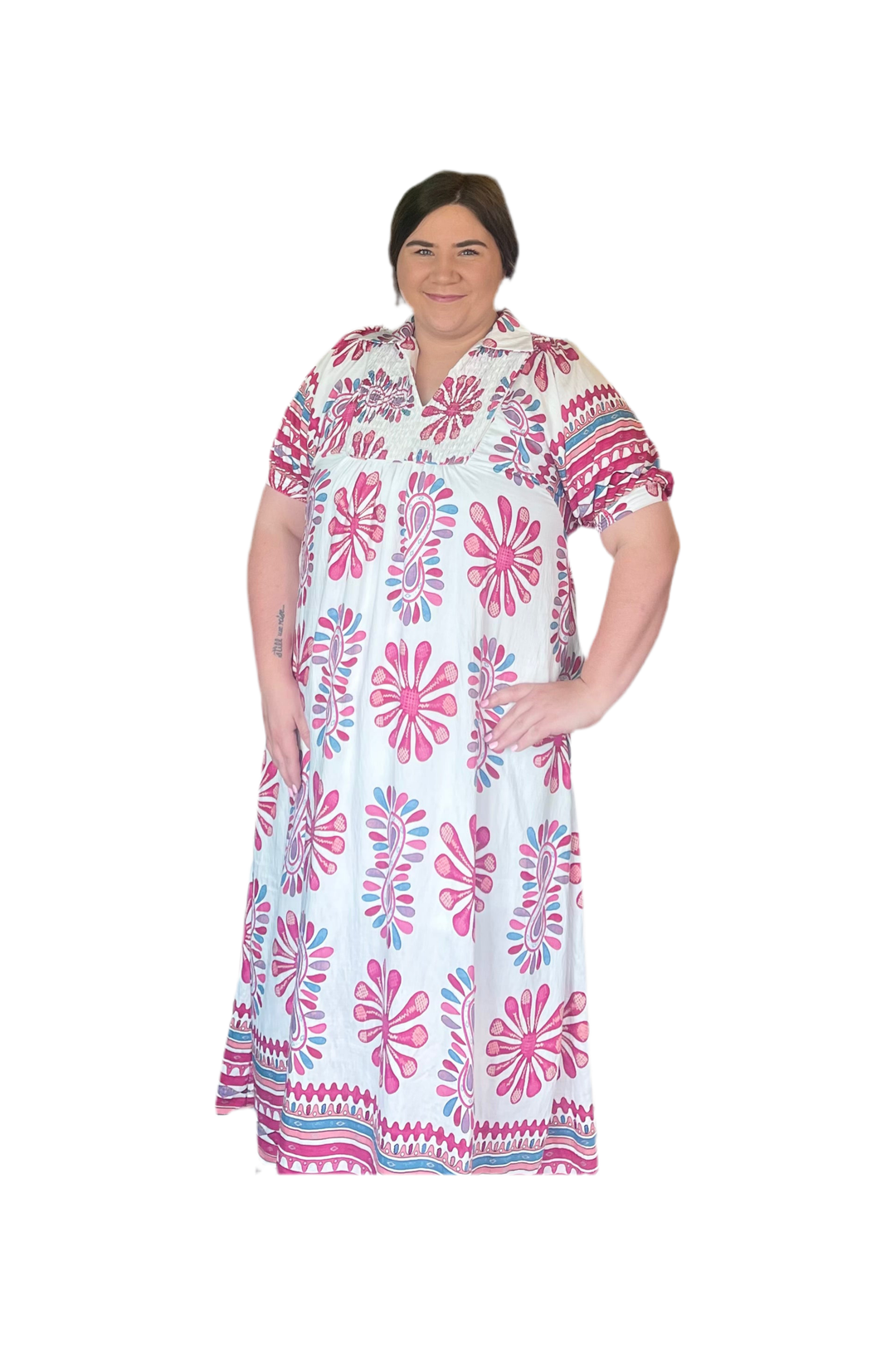 Berry Mix Printed Midi Dress - Vintage Dragonfly Boutique