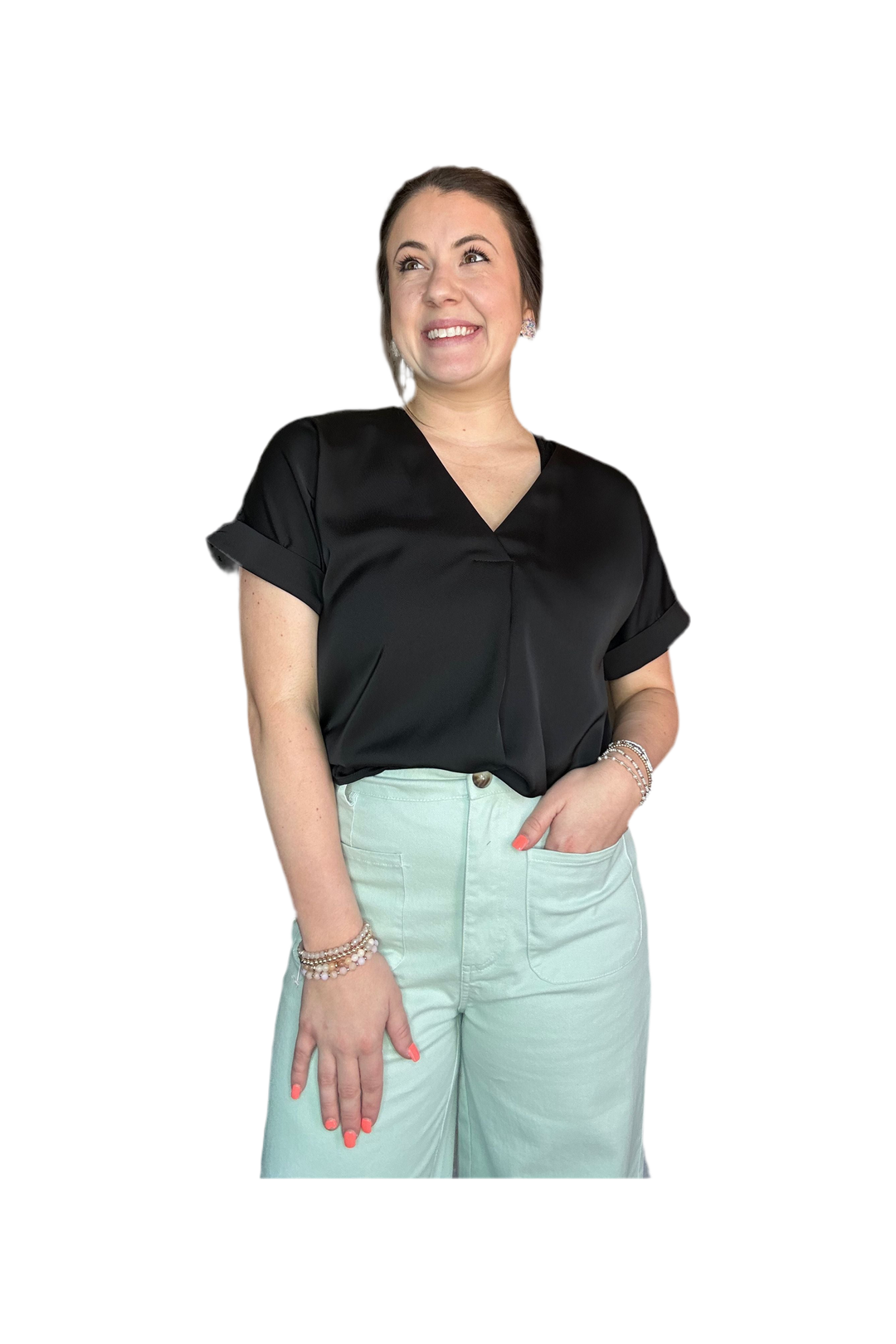 V-neck Short Sleeve Top