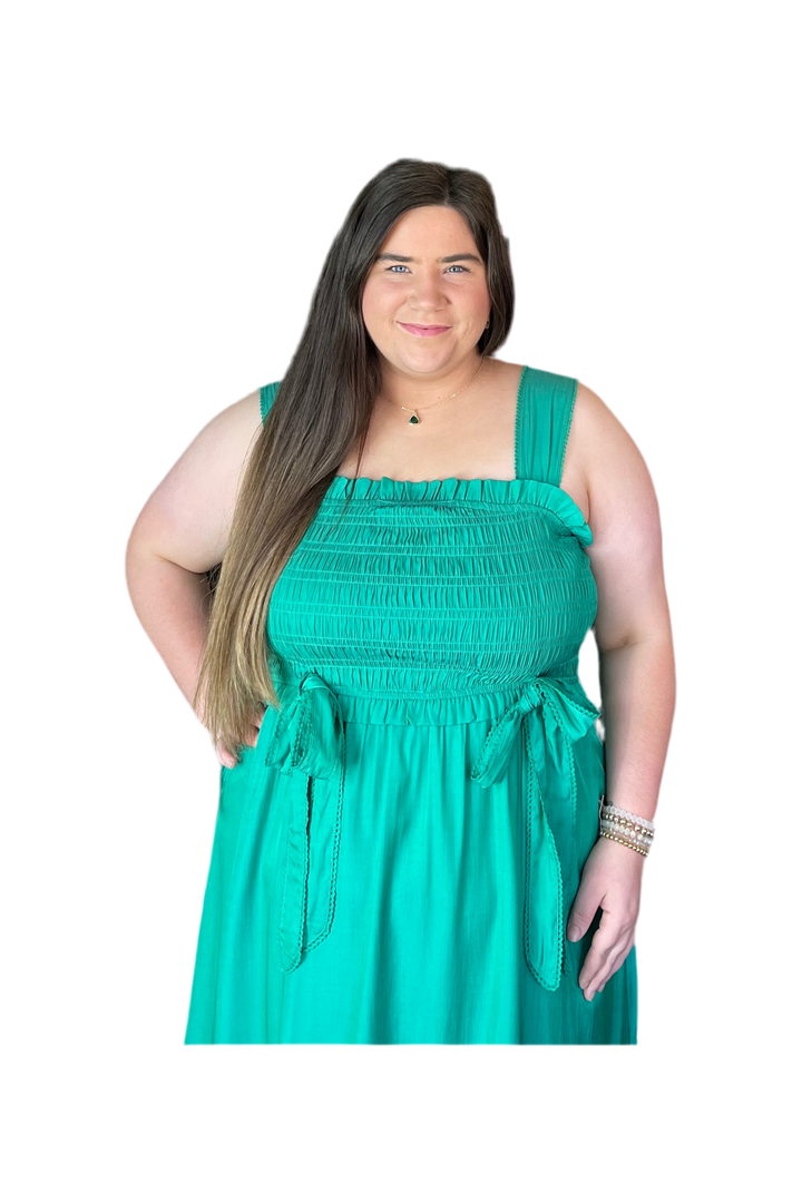 Gigio Green Midi Dress - Vintage Dragonfly Boutique