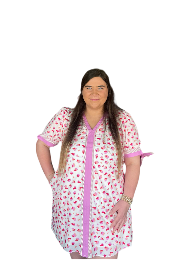 Entro Stupid Cupid Pink Combo Mini Dress - Vintage Dragonfly Boutique