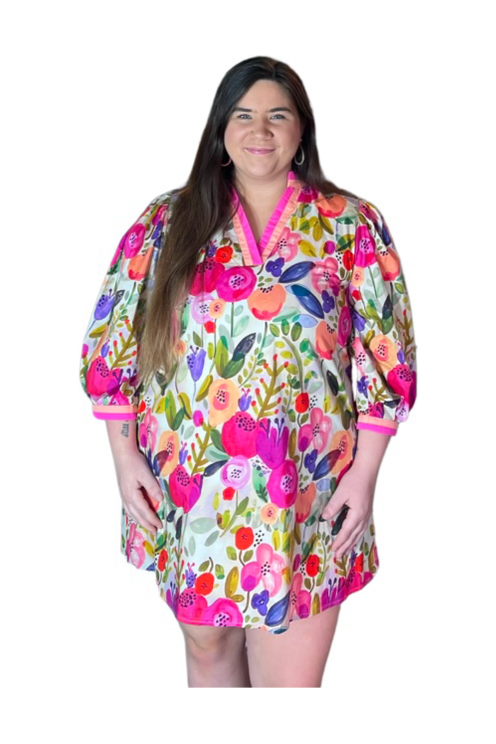 Entro Berry Mix Printed Dress - Vintage Dragonfly Boutique