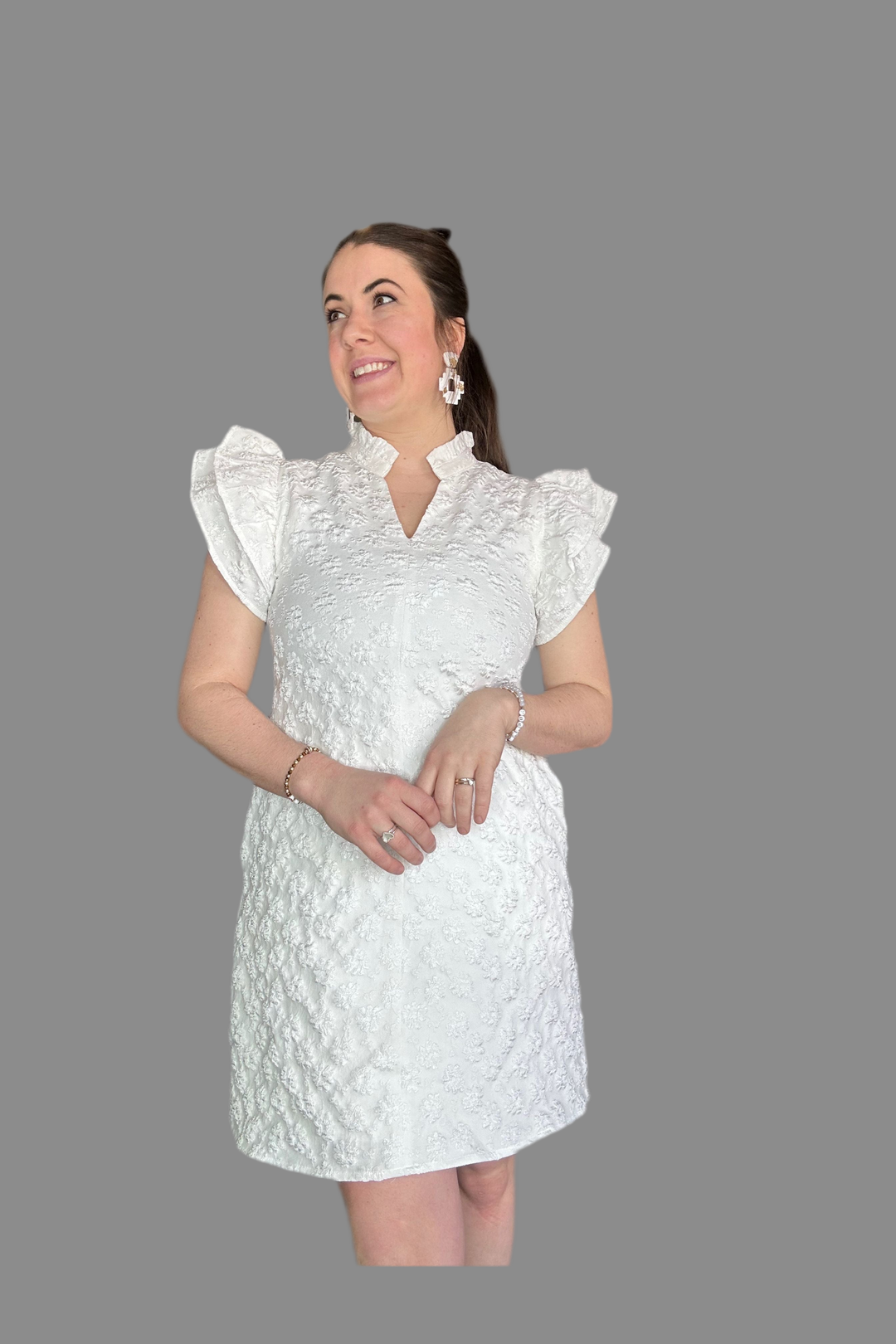 Jodifl Off White Embriodered Layered Ruffle Sleeve Dress Vintage Dragonfly Boutique Jodifl Off White Embriodered Layered Ruffle Sleeve Dress Vintage Dragonfly Boutique