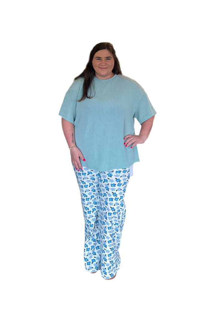Floral Print Stretch Denim