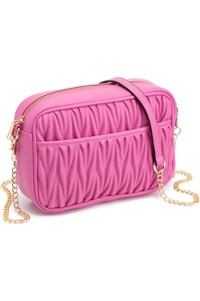 Hot Pink Quilted  Crossbody Purse - Vintage Dragonfly Boutique