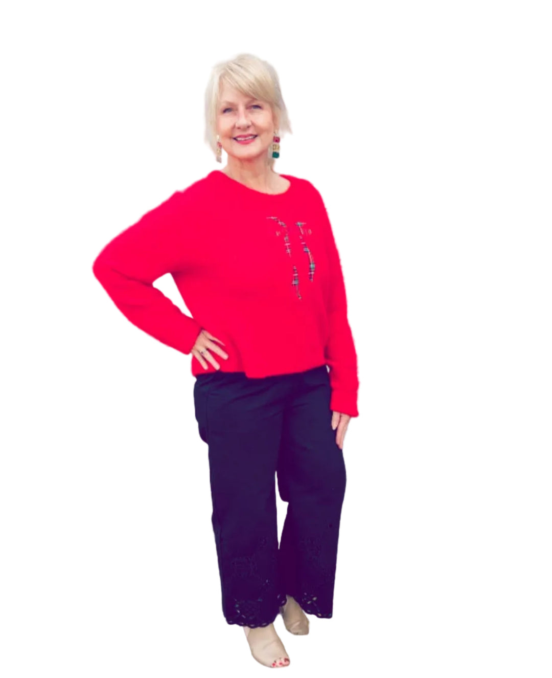 Red Bow Detail Sweater – Soft, Flirty, & Festive by Peach Love