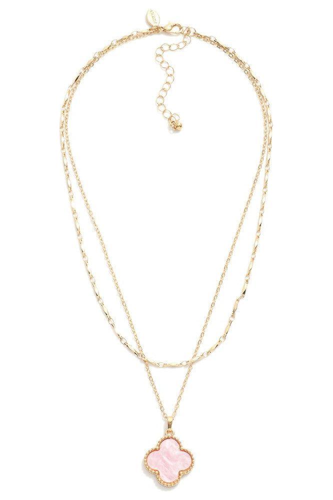 Layered Chain Necklace with Clover Stations - Vintage Dragonfly Boutique