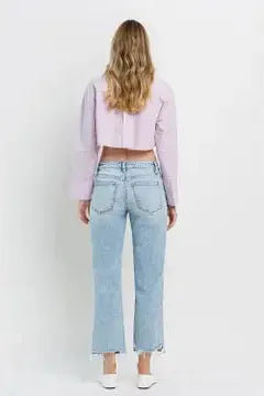 Flying Monkey High Rise Cropped Dad Jeans - Vintage Dragonfly Boutique