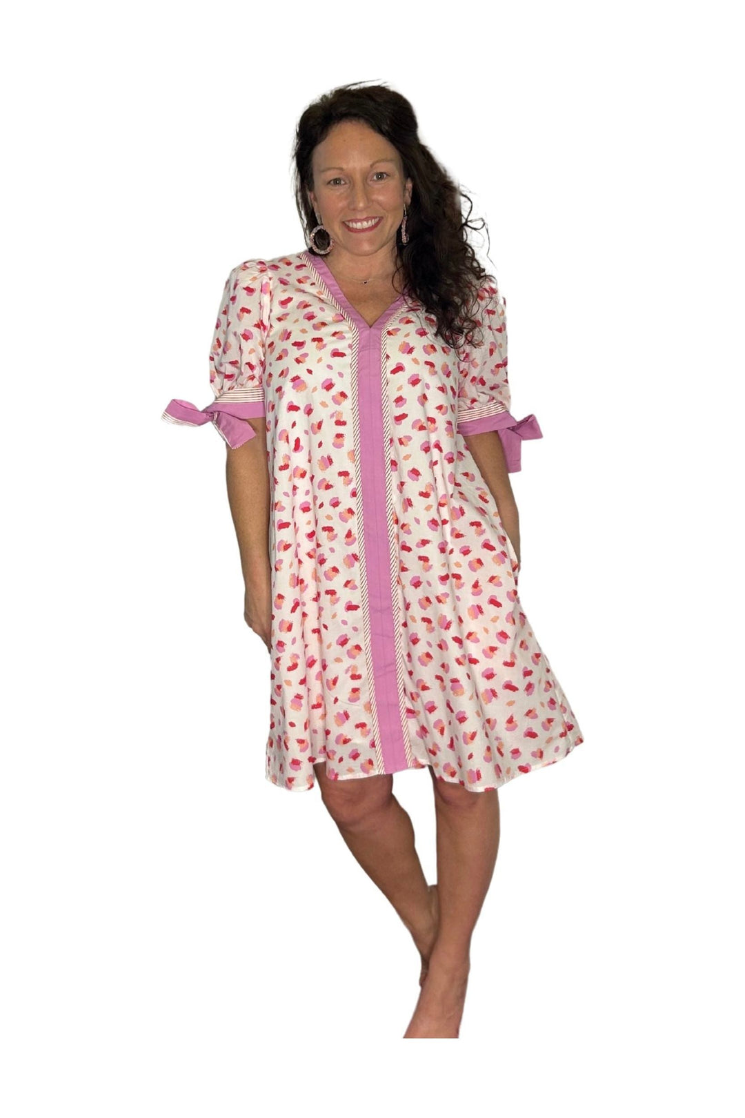 Entro Stupid Cupid Pink Combo Mini Dress - Vintage Dragonfly Boutique
