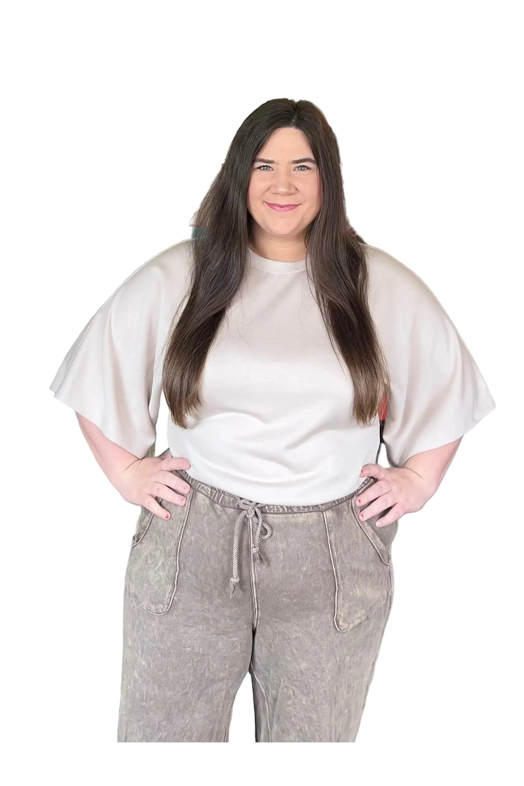 Entro Knit Top – Elbow Sleeve Relaxed Silhouette Blouse