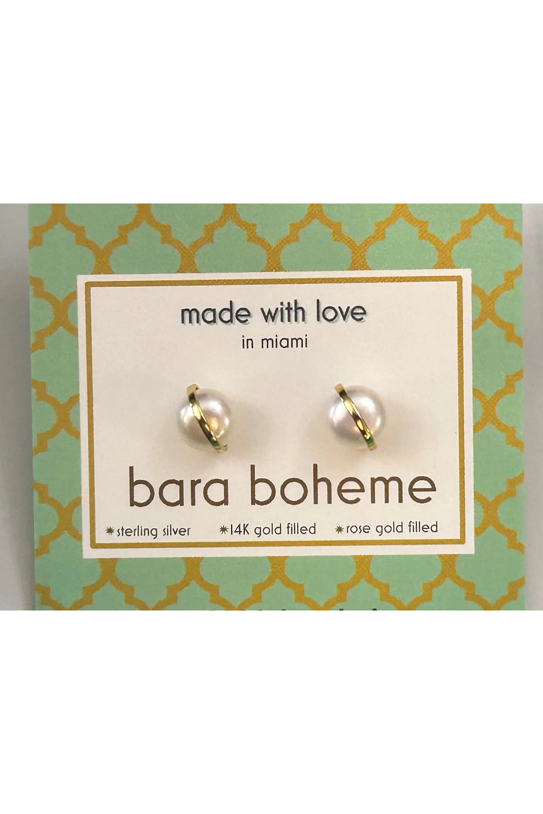 Bara Boheme Pearl Studs with Gold - Vintage Dragonfly Boutique