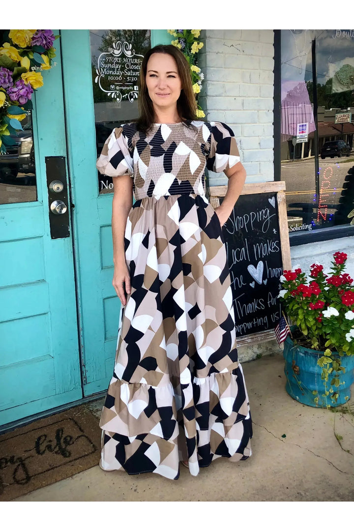 Geo Maxi Dress - Vintage Dragonfly