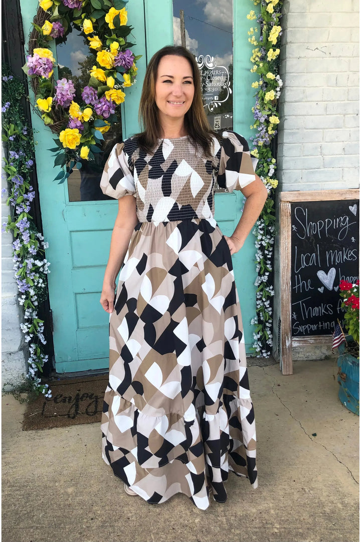 Geo Maxi Dress - Vintage Dragonfly