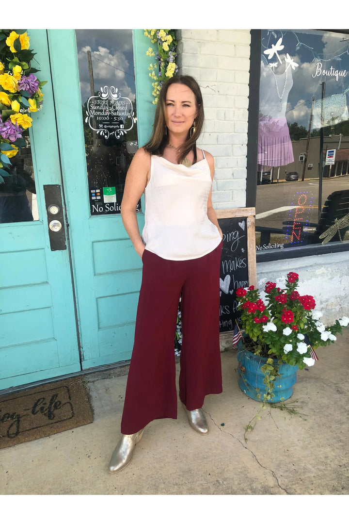 Jodifl Solid Color Wide Leg Pants - Vintage Dragonfly