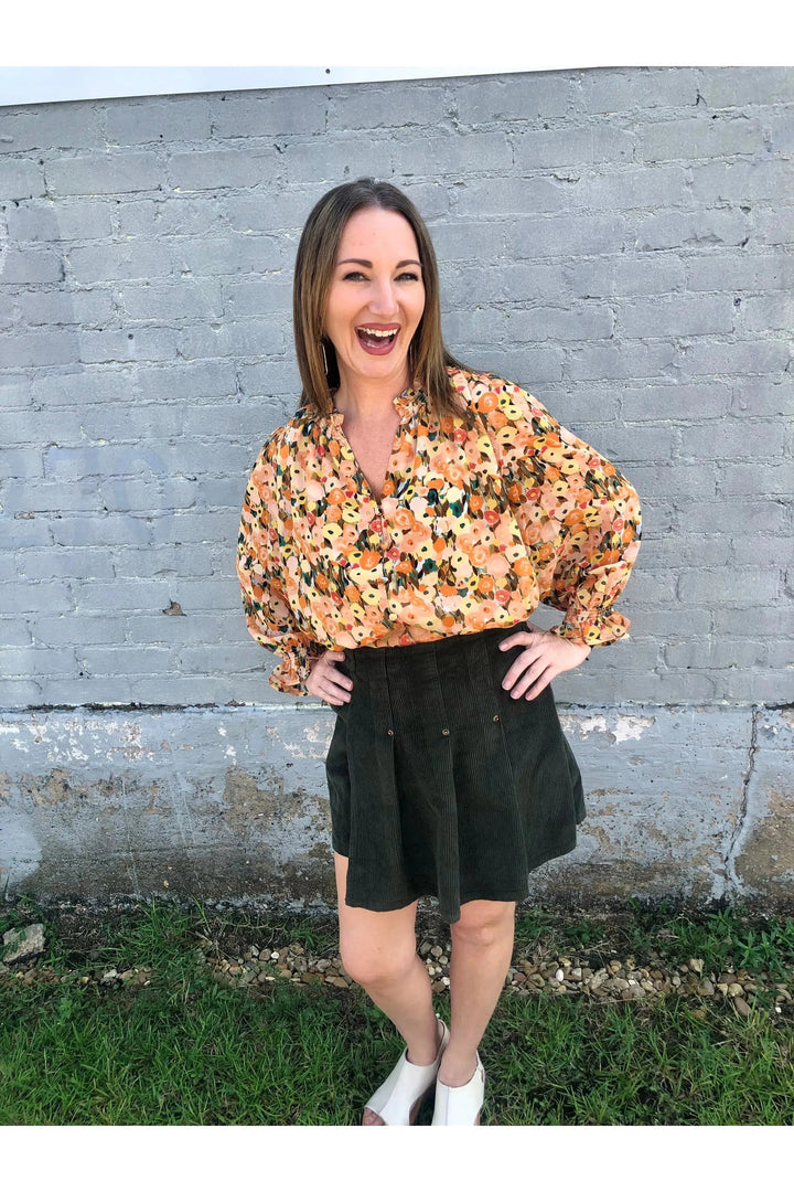 Olive Corduroy Skort - Vintage Dragonfly