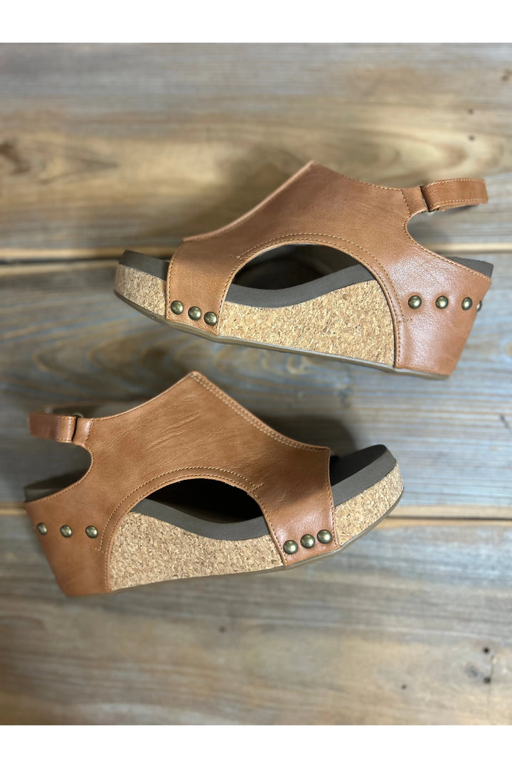 Corky’s Cognac Smooth Wedges - Vintage Dragonfly Boutique