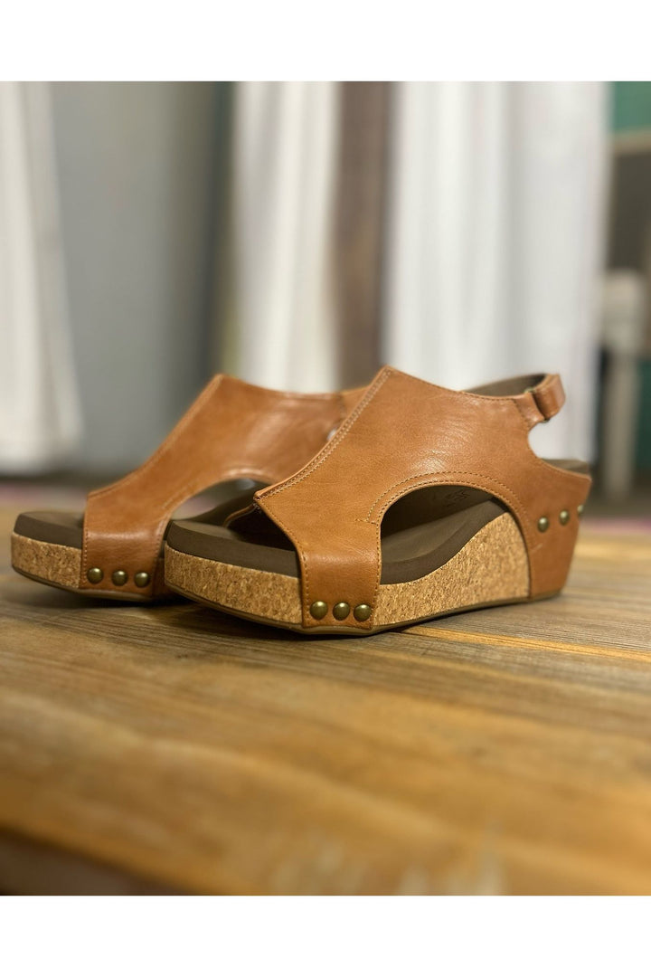 Corky’s Cognac Smooth Wedges - Vintage Dragonfly Boutique