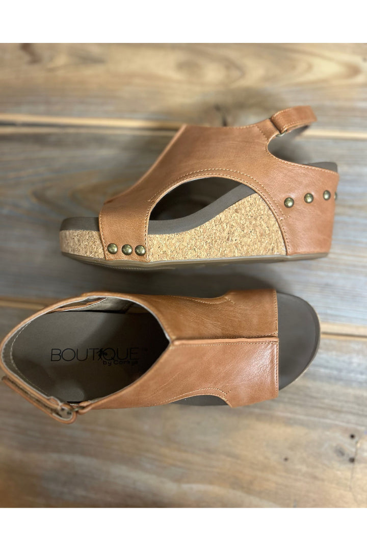 Corky’s Cognac Smooth Wedges - Vintage Dragonfly Boutique