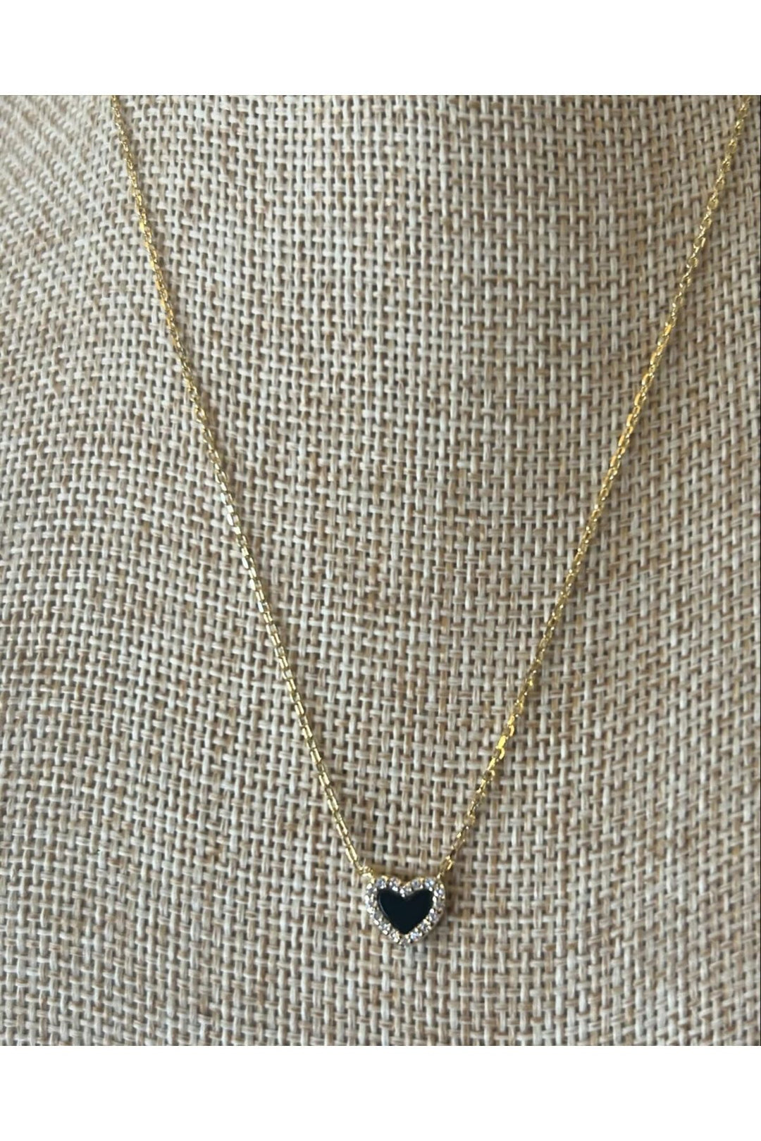 Bara Boheme Black Heart Gold Necklace - Vintage Dragonfly Boutique