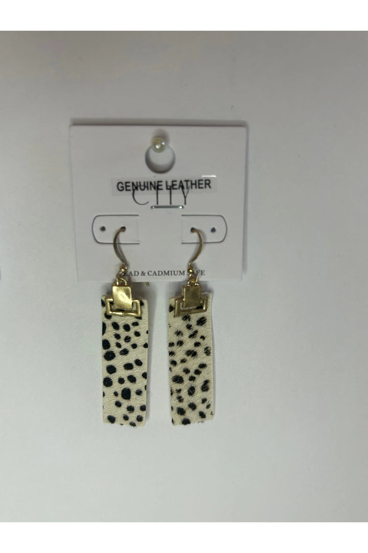 Genuine Leather Animal Print Earrings - Vintage Dragonfly Boutique