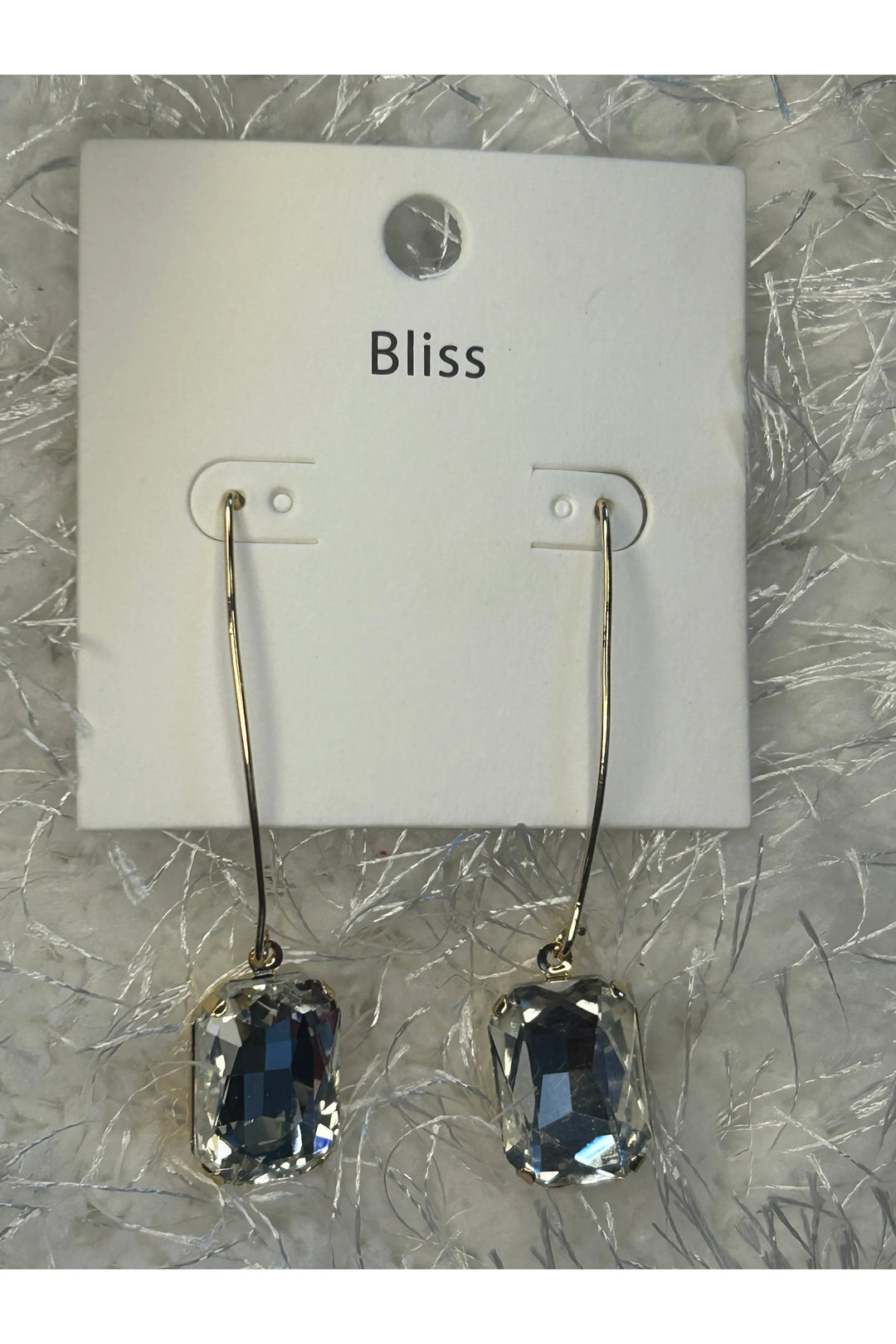 Bliss Clear Rhinestone Dangle Earrings - Vintage Dragonfly Boutique