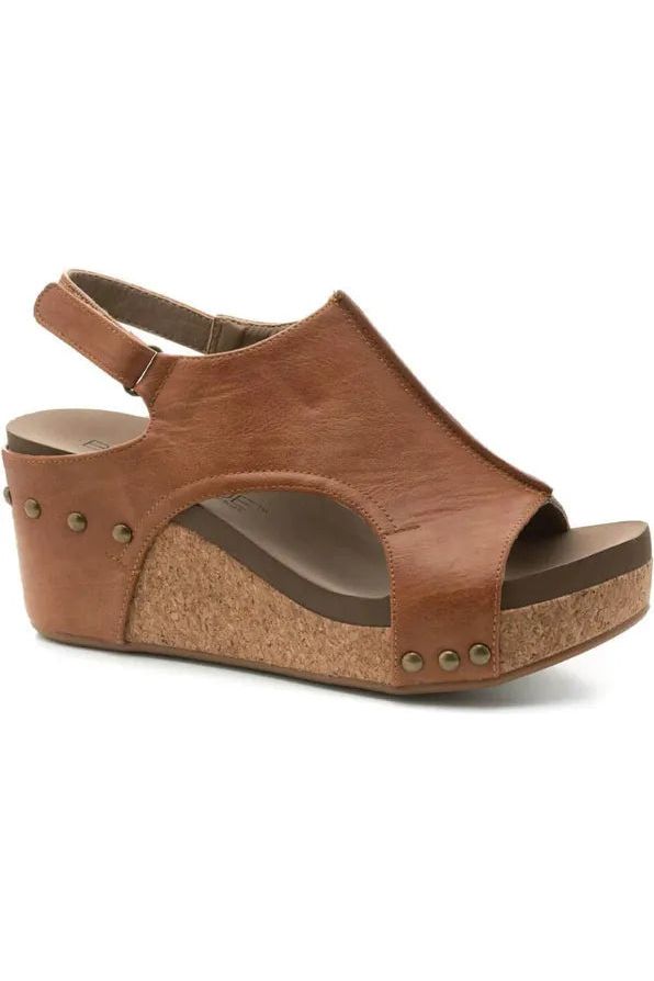 Corky’s Cognac Smooth Wedges - Vintage Dragonfly Boutique