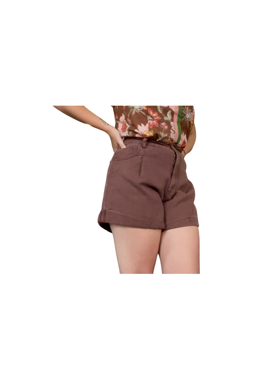 Dusty Cocoa Pleated Shorts - Vintage Dragonfly Boutique