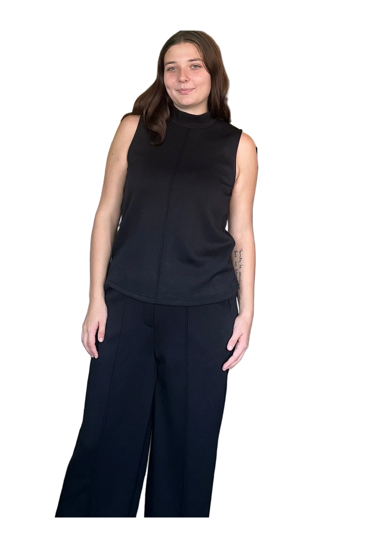 Entro Black Sleeveless Mock Neck Top | Chic Work &amp; Teacher Top