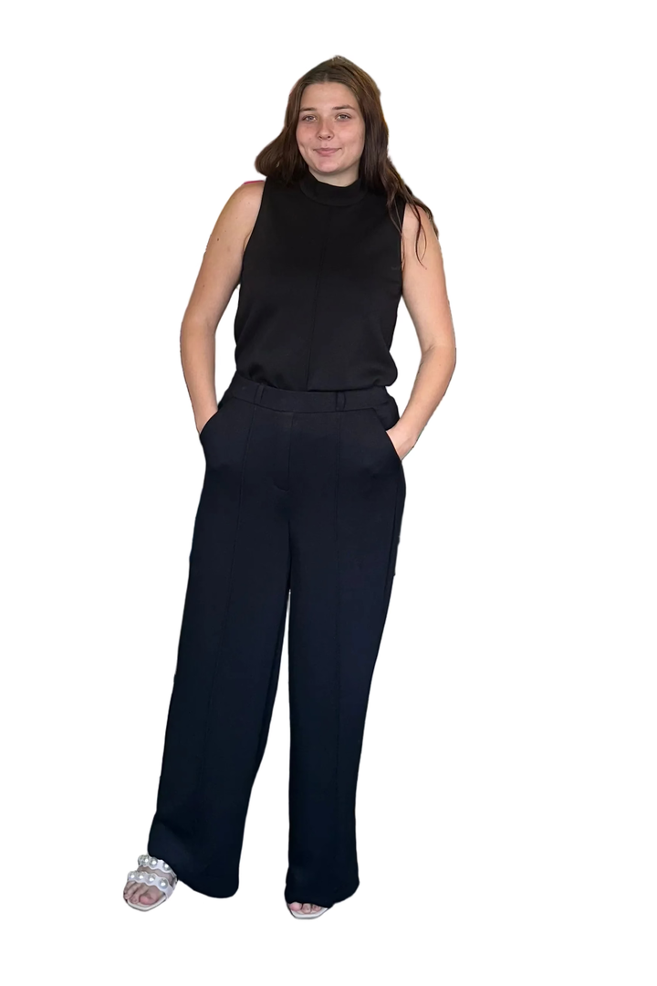 Entro Black Sleeveless Mock Neck Top | Chic Work &amp; Teacher Top