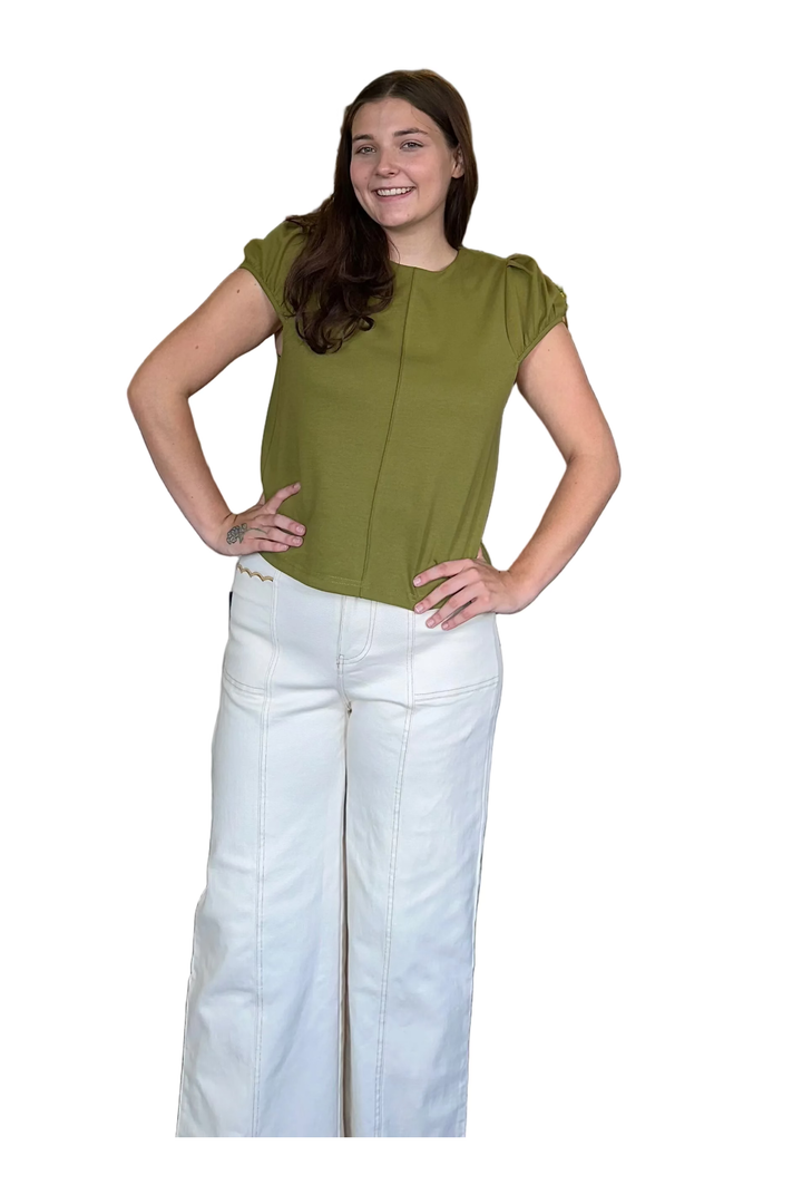 Entro Wide Leg Scallop Pocket Pants