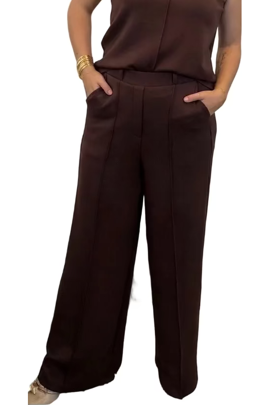 Entro Black or Brown Wide Leg Pants | Comfortable Work &amp; Teacher Pants - Vintage Dragonfly Boutique