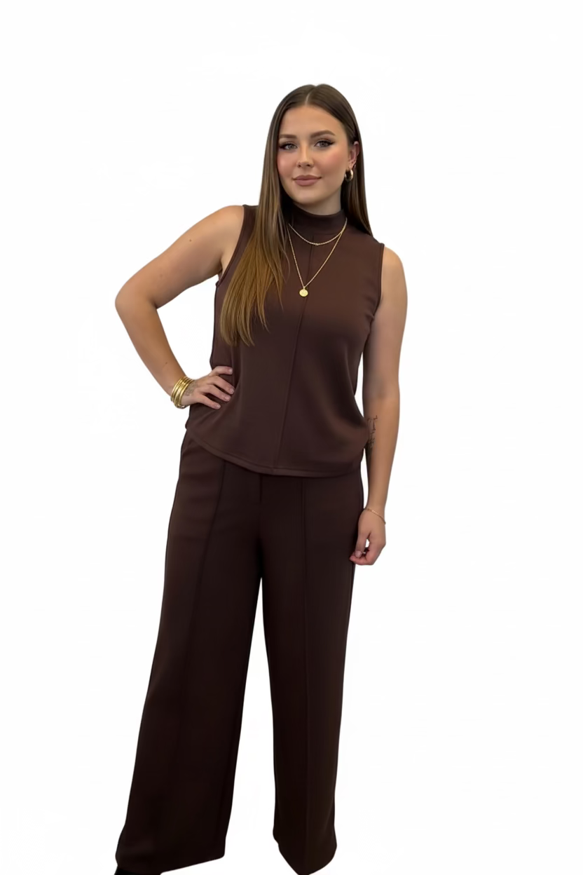 Entro Black or Brown Wide Leg Pants | Comfortable Work & Teacher Pants - Vintage Dragonfly Boutique