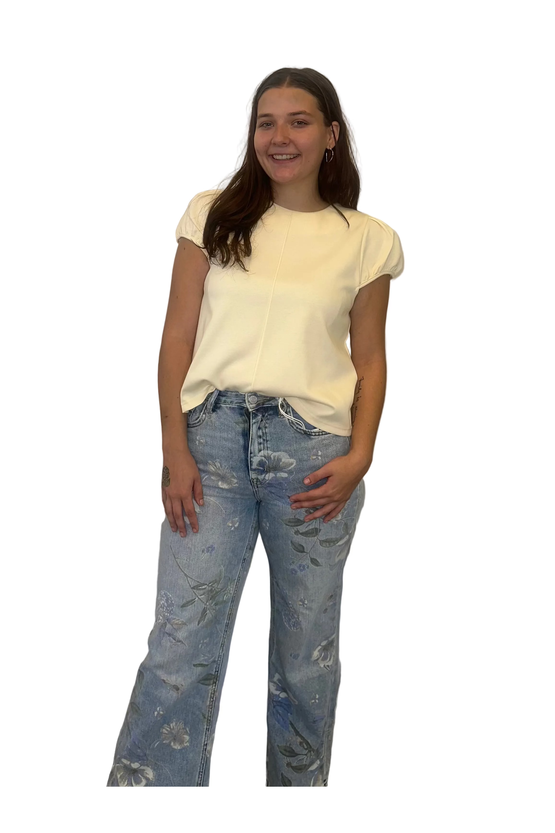 Vervet Cheryl Floral Super High Rise Vintage Flare Jeans