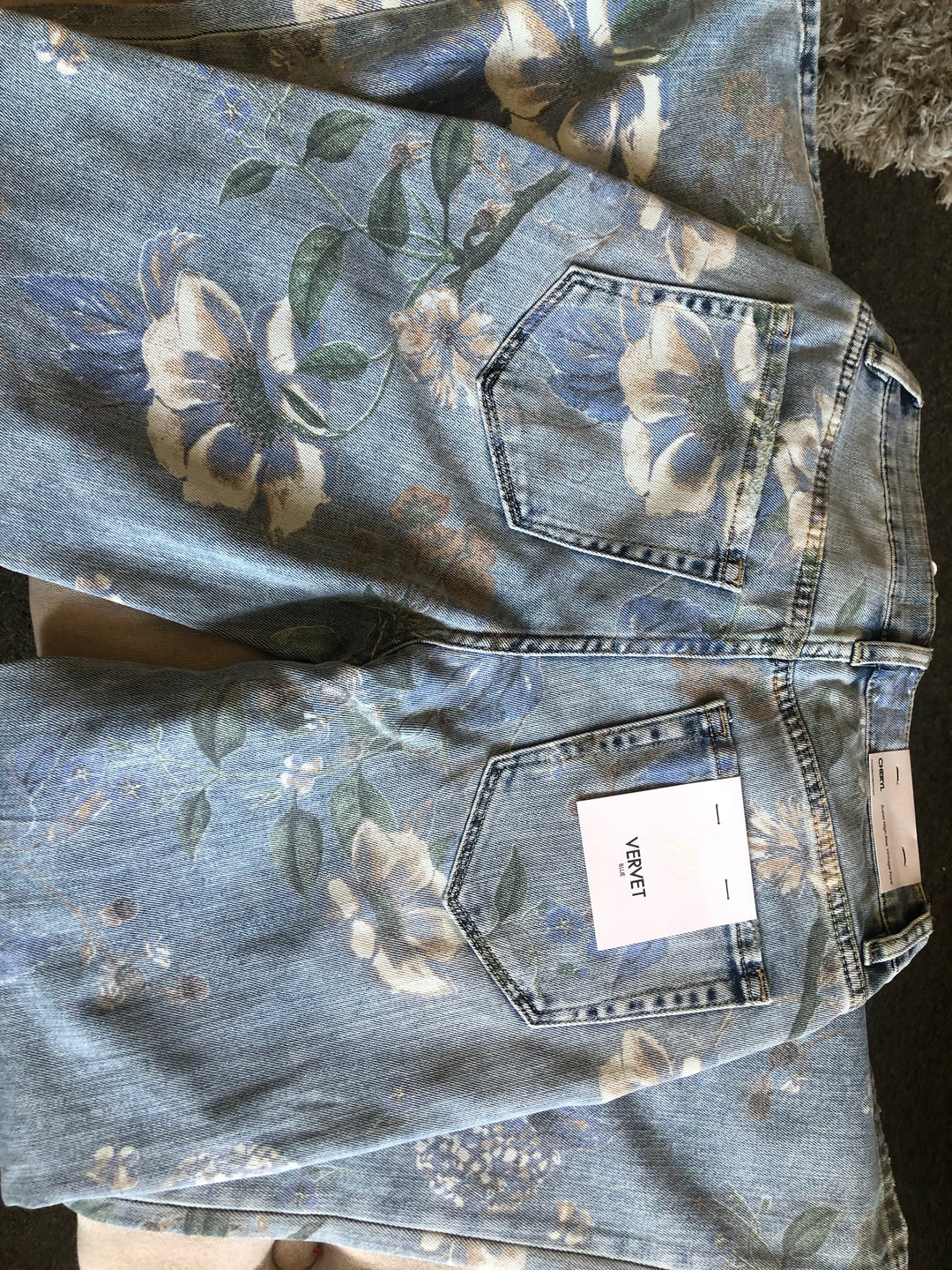 Vervet Cheryl Floral Super High Rise Vintage Flare Jeans