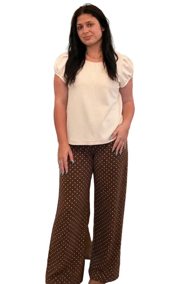 Entro Chocolate Polka Dot Wide Leg Pants