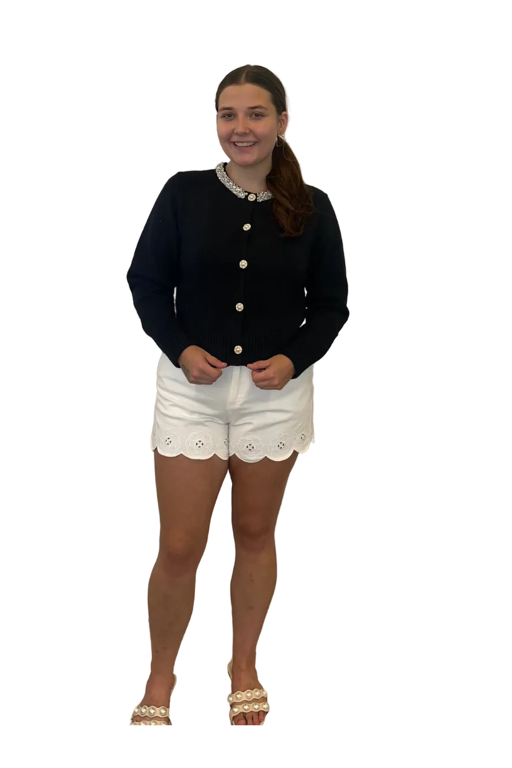 Entro Black Jewel Button Cardigan