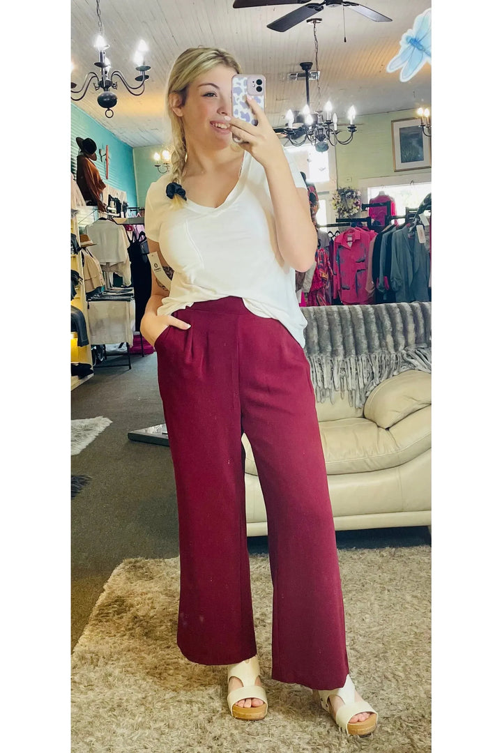 Jodifl Solid Color Wide Leg Pants - Vintage Dragonfly