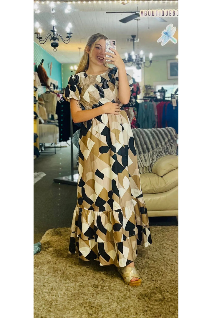 Geo Maxi Dress - Vintage Dragonfly