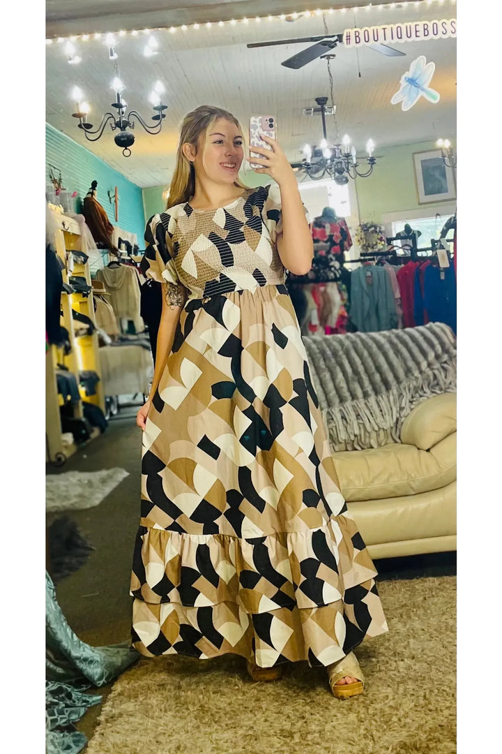 Geo Maxi Dress - Vintage Dragonfly