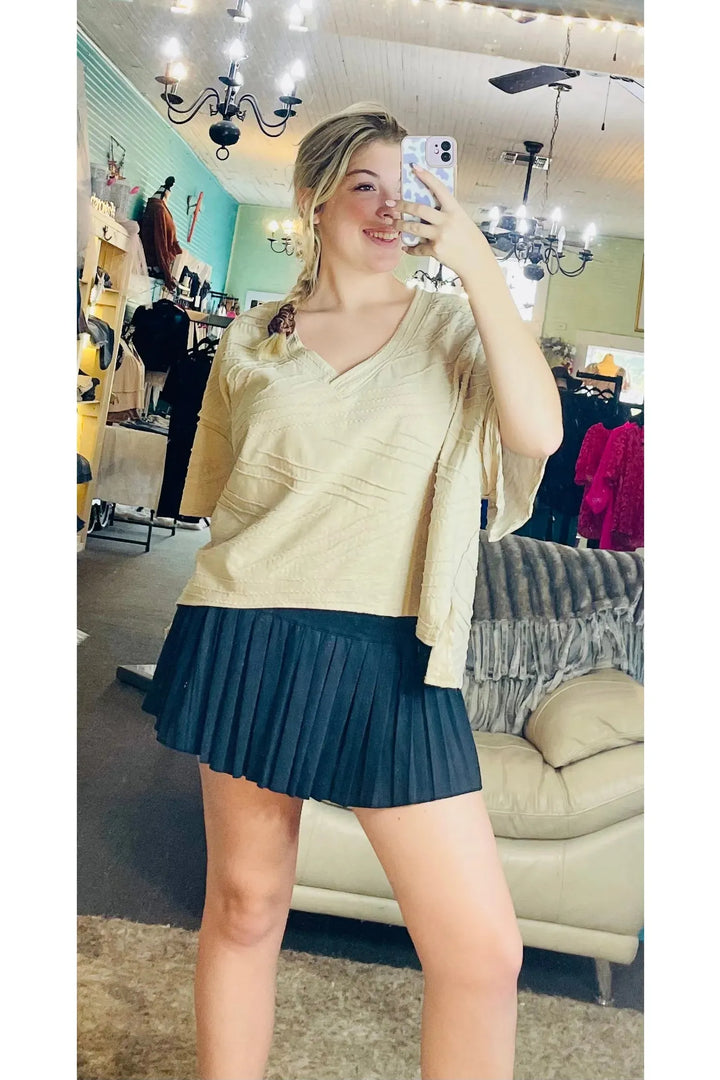 Cream Oversized Short Sleeve Top - Vintage Dragonfly