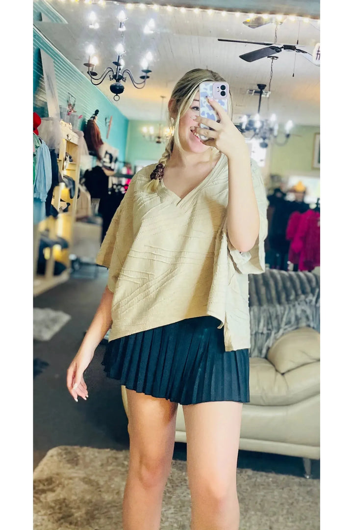 Cream Oversized Short Sleeve Top - Vintage Dragonfly