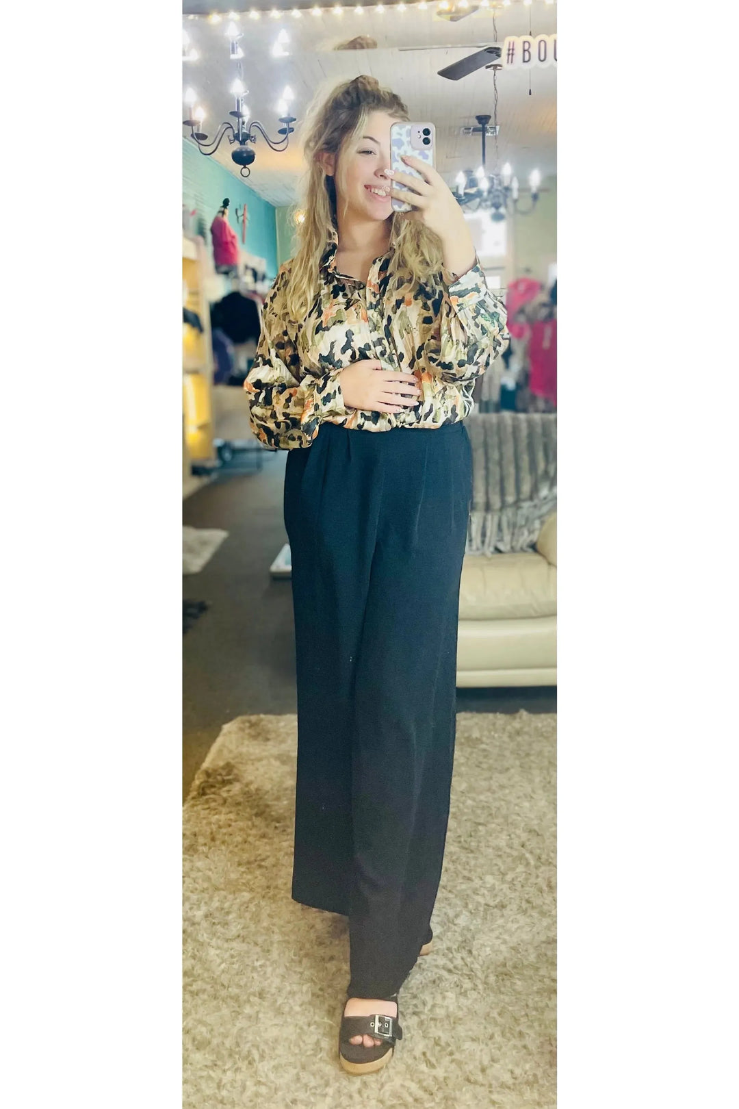 Black Wide Leg Pants - Vintage Dragonfly Boutique