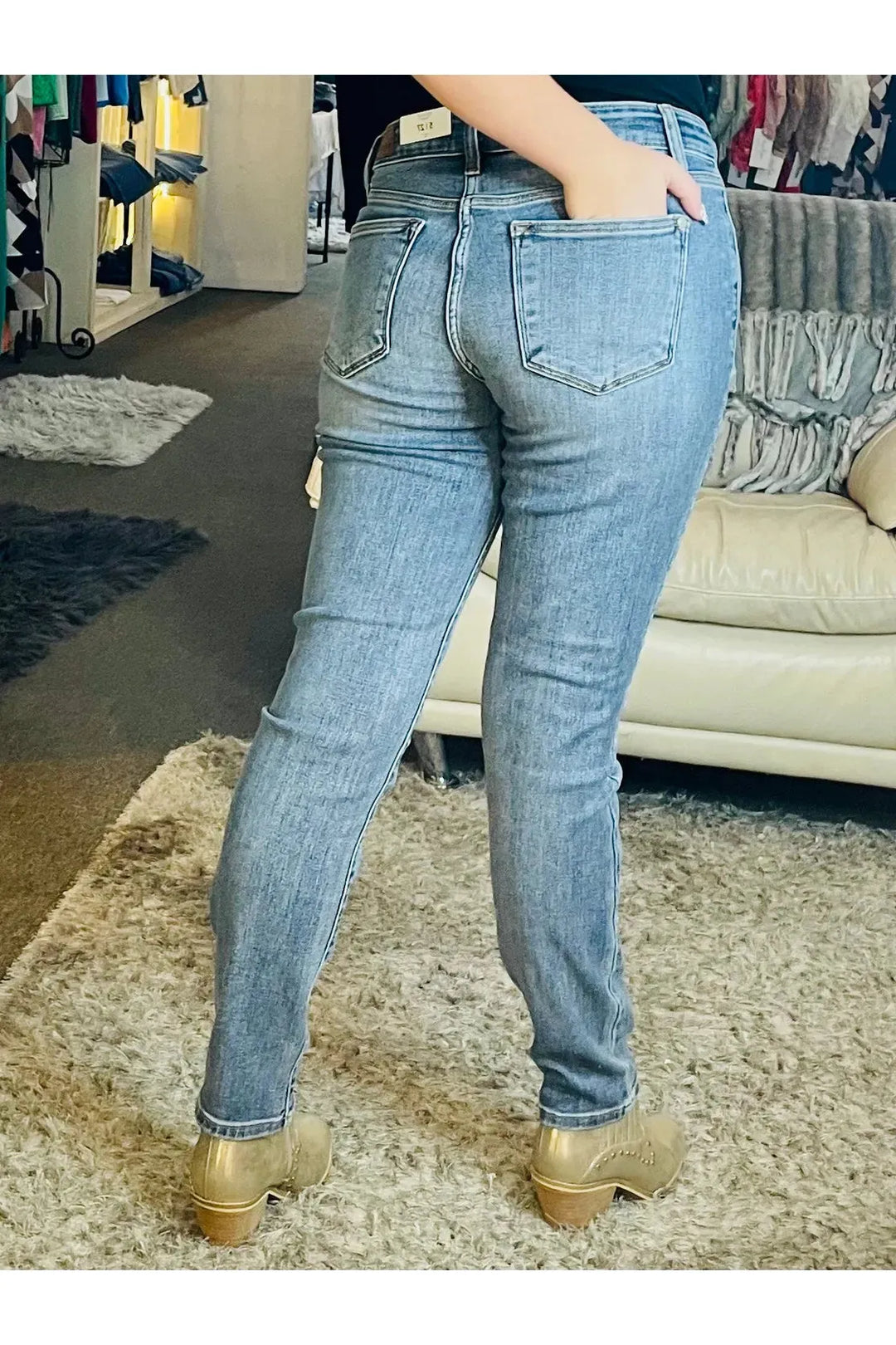 Mid-Rise Classic Slim Fit Jeans - Vintage Dragonfly Boutique