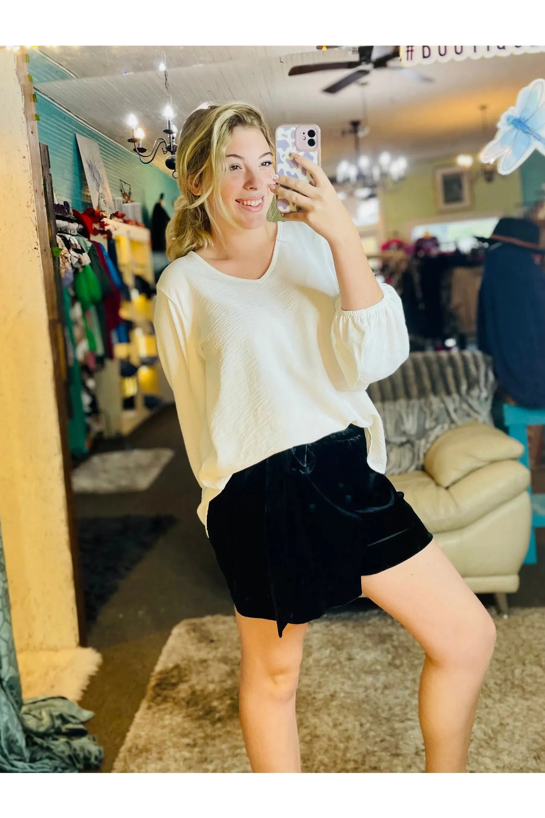 Black Velvet Shorts - Vintage Dragonfly Boutique