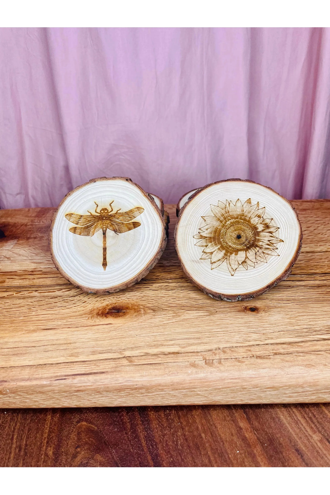 Engraved Wood Coasters - Vintage Dragonfly Boutique
