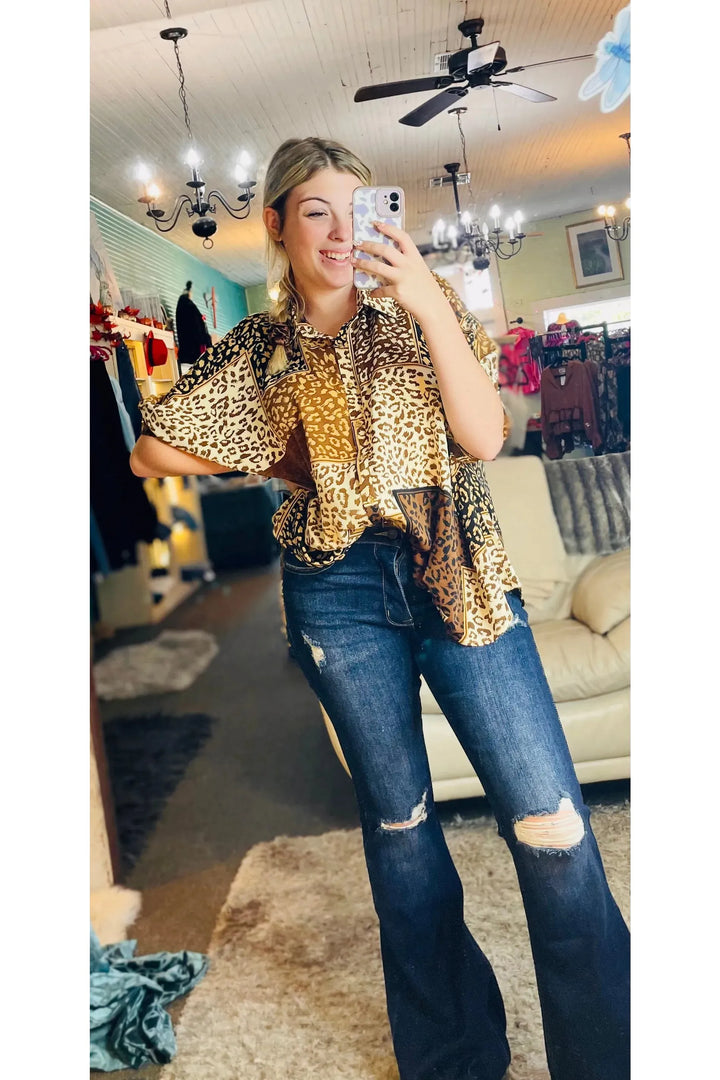 Mix Animal Print  Top - Vintage Dragonfly Boutique