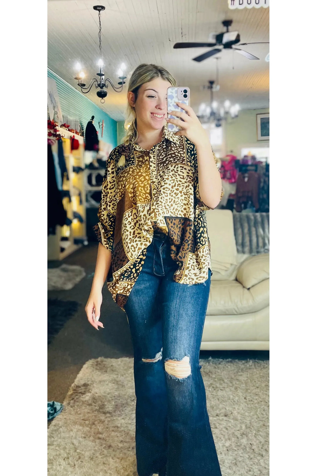 Mix Animal Print  Top - Vintage Dragonfly Boutique