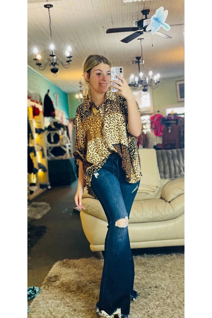 Mix Animal Print  Top - Vintage Dragonfly Boutique
